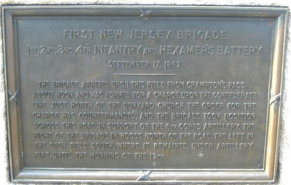 FIRST NEW JERSEY BRIGADE WAR MEMORIAL PLAQUE