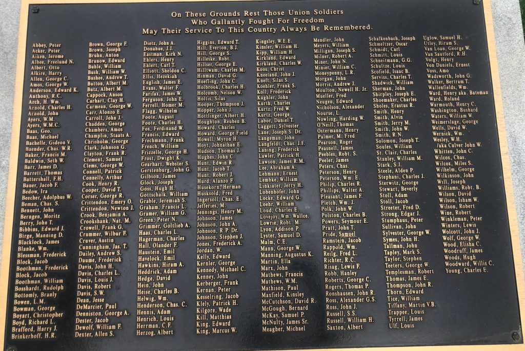 FOREST HOME CEMETERY UNION SOLDIERS WAR MEMORIAL