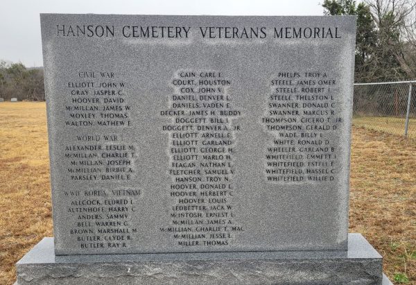 HANSON CEMETEY VETERANS MEMORIAL