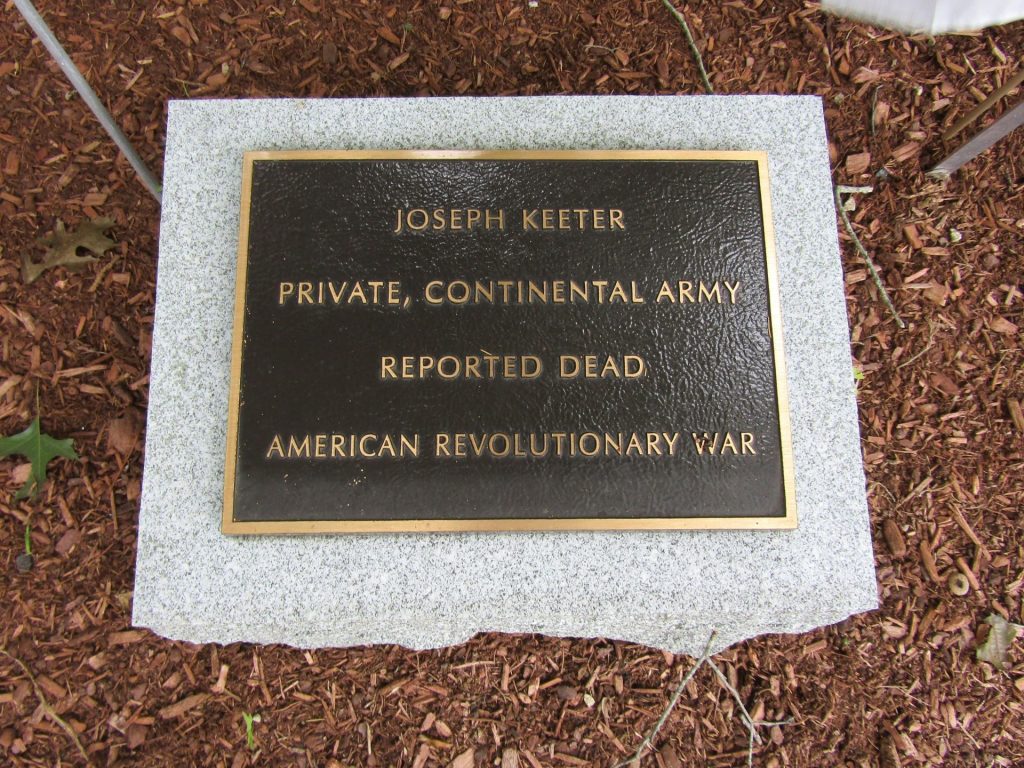 JOSEPH KEETER WAR MEMORIAL PLAQUE