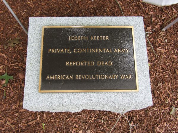 JOSEPH KEETER WAR MEMORIAL PLAQUE