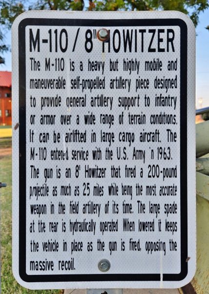 M-110/8″ HOWITZER SELF-PROPELLED MEMORIAL PLAQUE