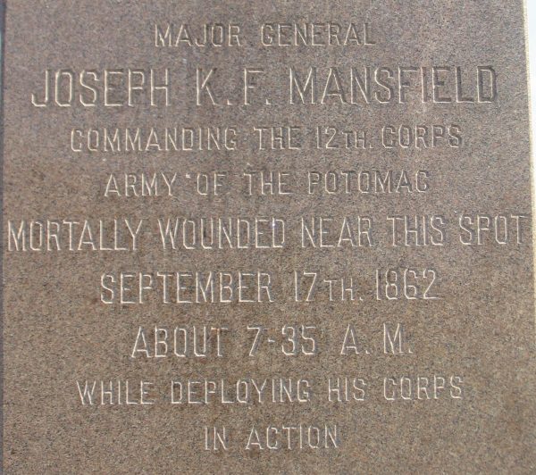 MAJOR GENERAL JOSEPH K.F. MANSFIELD WAR MEMORIAL STONE
