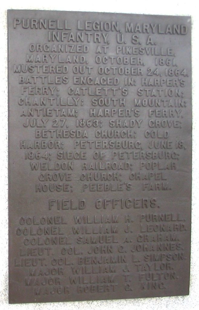 MARYLAND STATE MONUMENT AT ANTIETAM BATTLEFIELD PLAQUE A