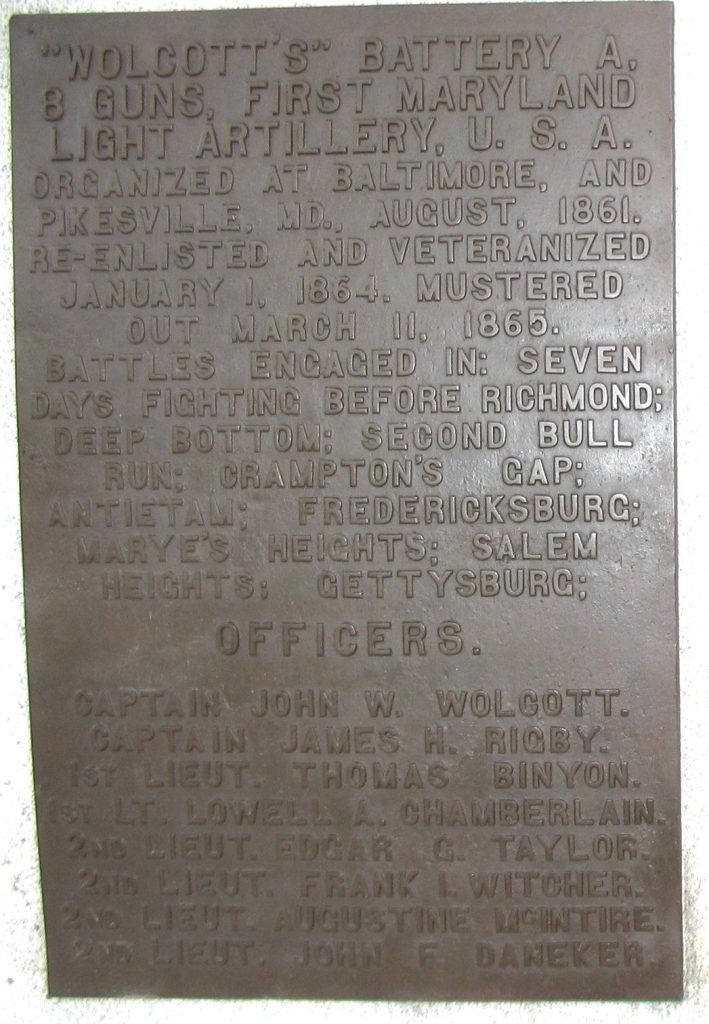 MARYLAND STATE MONUMENT AT ANTIETAM BATTLEFIELD PLAQUE B