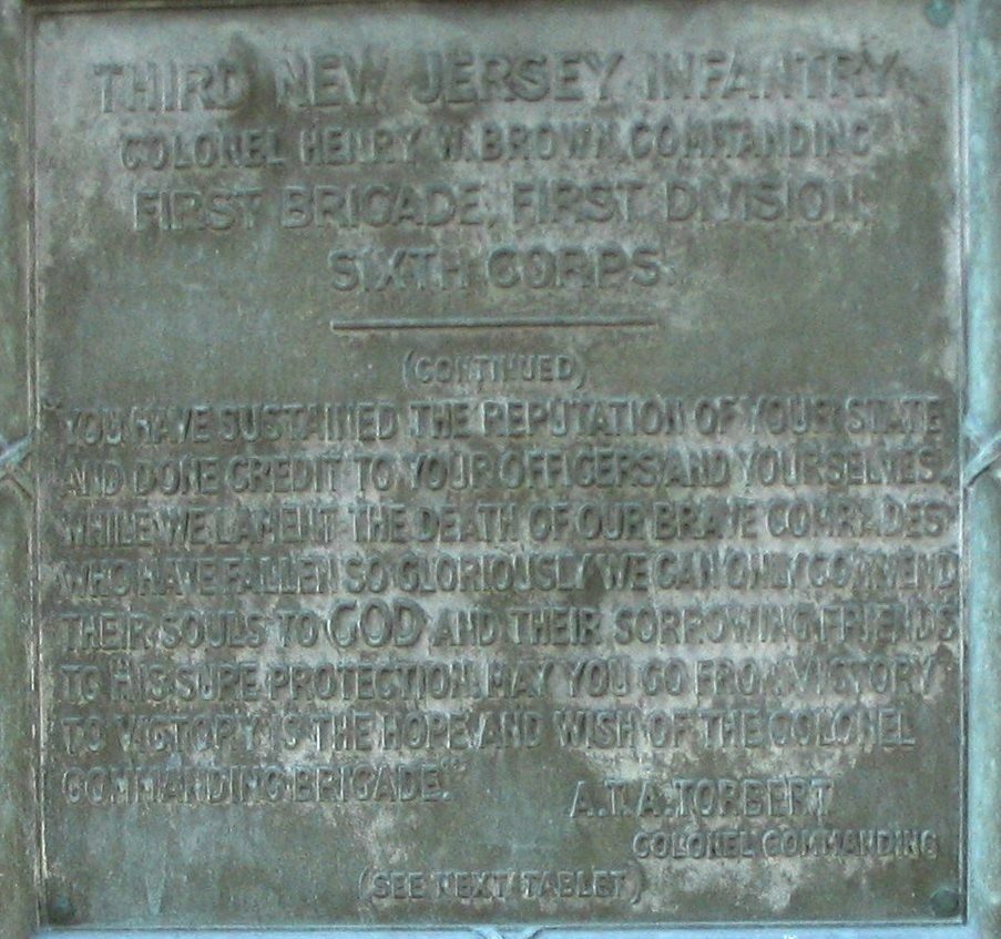 NEW JERSEY STATE BATTLE OF ANTIETAM MEMORIAL PLAQUE D