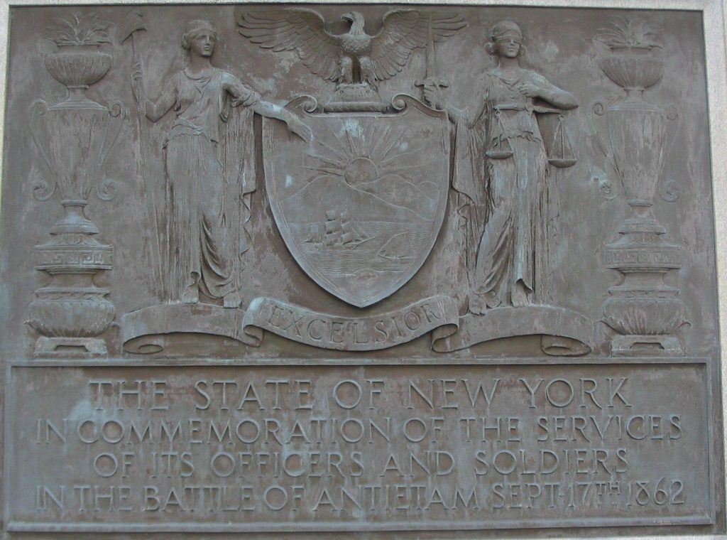 NEW YORK STATE BATTLE OF ANTIETAM MEMORIAL PLAQUE A