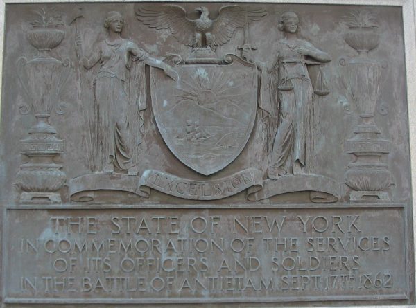 NEW YORK STATE BATTLE OF ANTIETAM MEMORIAL PLAQUE A