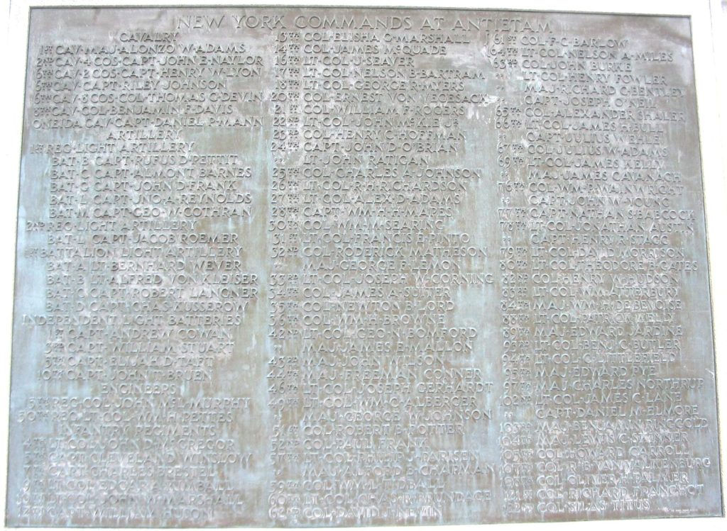 NEW YORK STATE BATTLE OF ANTIETAM MEMORIAL PLAQUE D