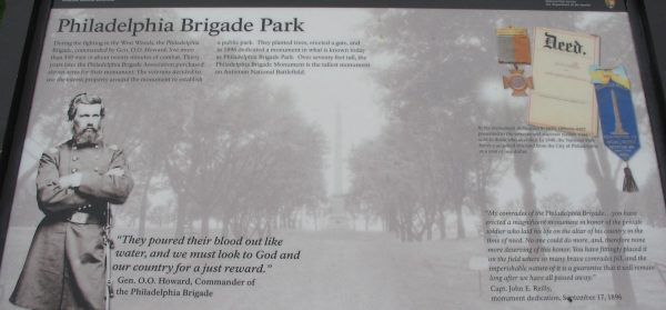 PHILADELPHIA BRIGADE PARK WAR MEMORIAL PANEL