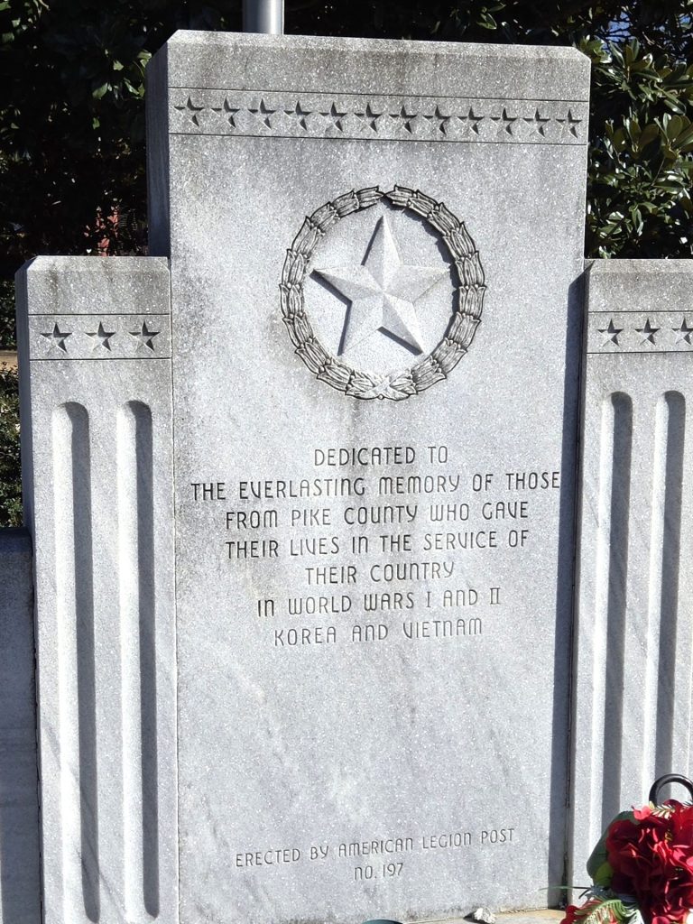 PIKE COUNTY SUPREME SACRIFICE WAR VETERANS MEMORIAL STONE A