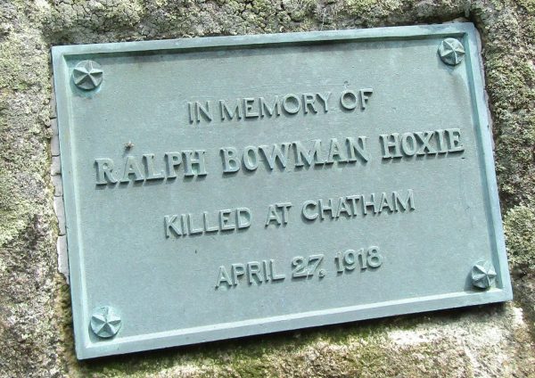 RALPH BOWMAN HOXIE WAR MEMORIAL PLAQUE