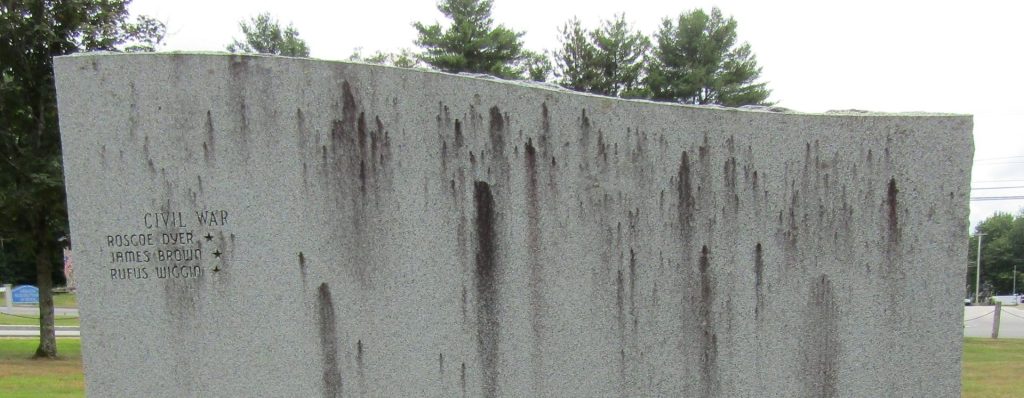 SEBAGO WAR VETERANS MEMORIAL LEFT STONE BACK