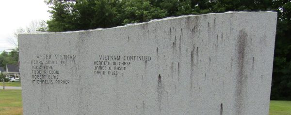 SEBAGO WAR VETERANS MEMORIAL RIGHT STONE BACK