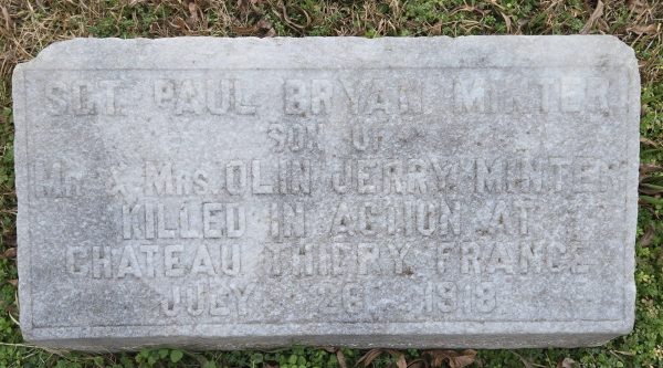 SGT. PAUL BRYANT MINTER WAR MEMORIAL STONE