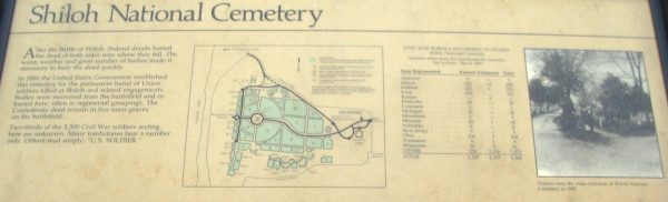 SHILOH NATIONAL CEMETERY AFTER THE BATTLE WAR MEMORILA PANEL