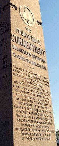THE FOURTEENTH CONNECTICUT VOLUNTEER INFANTRY WAR MEMORIAL STONE D