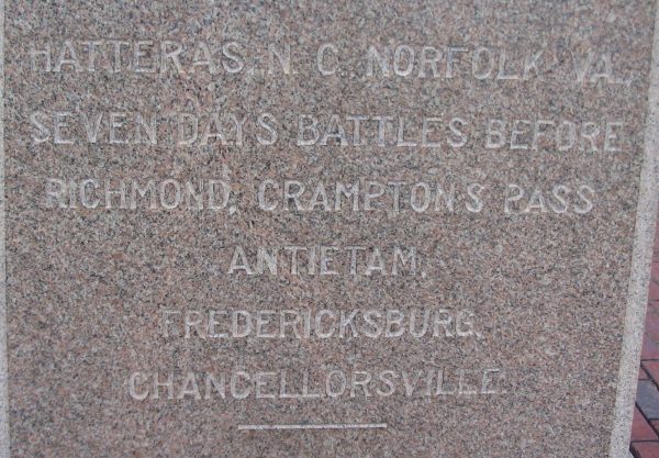 TWENTIETH REGIMENT NEW YORK VOLUNTEER INFANTRY WAR MEMORIAL STONE A