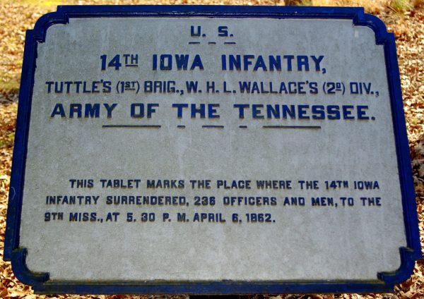U.S. 14TH IOWA INFANTRY MEMORIAL PLAQUE IV