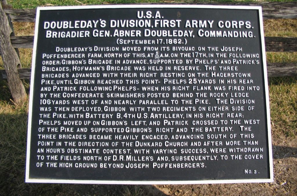 U.S.A DOUBLEDAY’S DIVISION, FIRST ARMY CORPS WAR MEMORIAL PLAQUE II