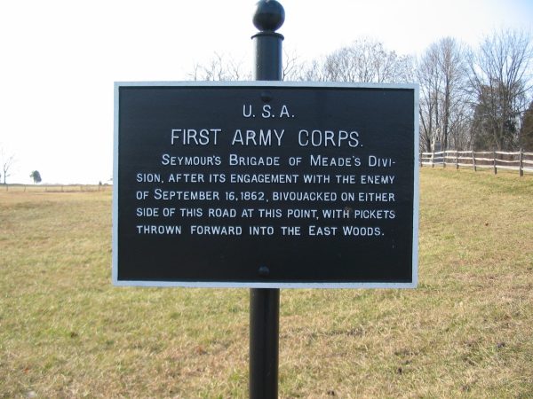U.S.A. FIRST ARMY CORPS SEYMOUR’S BRIGADE WAR MEMORIAL PLAQUE