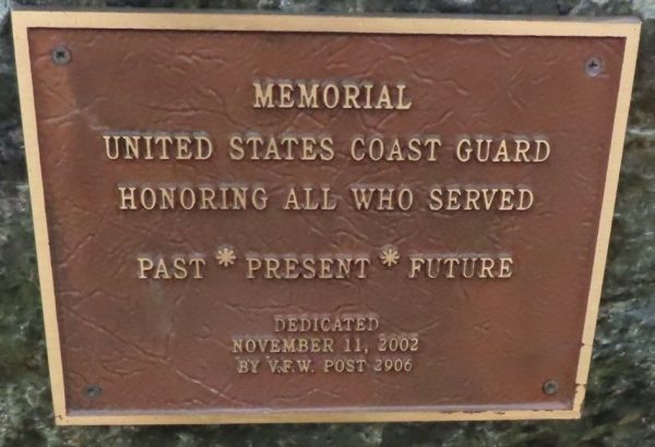 V.F.W. POST 2906 MEMORIAL UNITED STATES COAST GUARD PLAQUE