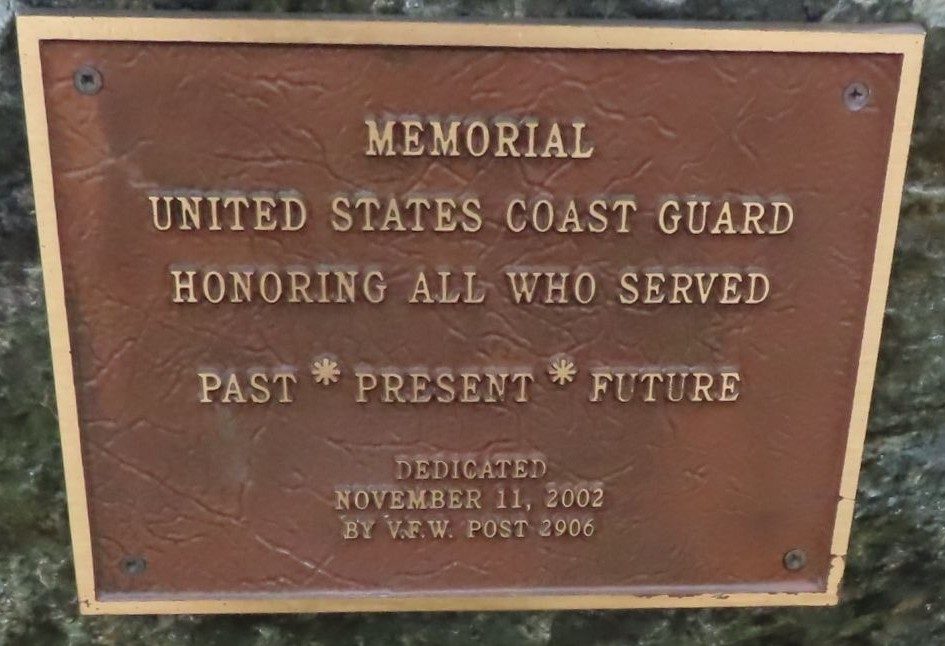 V.F.W. POST 2906 MEMORIAL UNITED STATES COAST GUARD PLAQUE