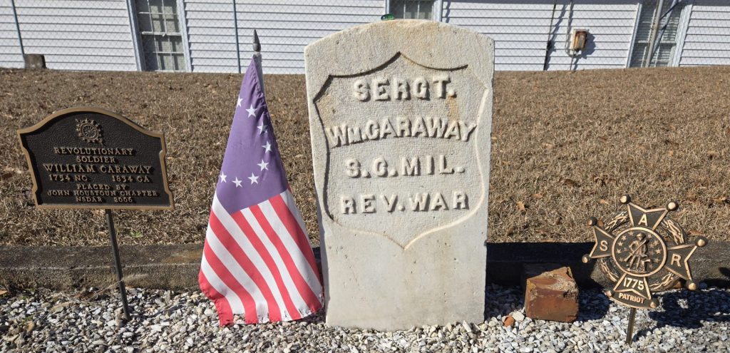 WM. CARAWAY REVOLUTIONARY SOLDIER WAR MEMORIAL CEMETERY STONE