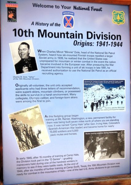 10TH MOUNTAIN DIVISION ORIGINS WAR MEMORIAL PANEL