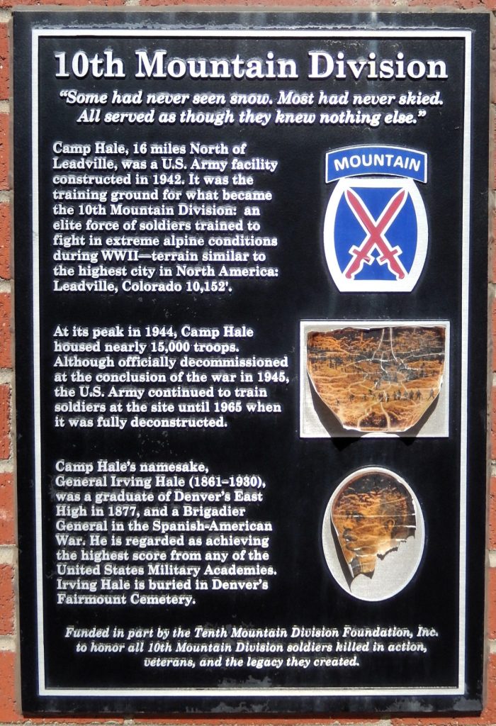10TH MOUNTAIN DIVISION WAR MEMORIAL MURAL PLAQUE