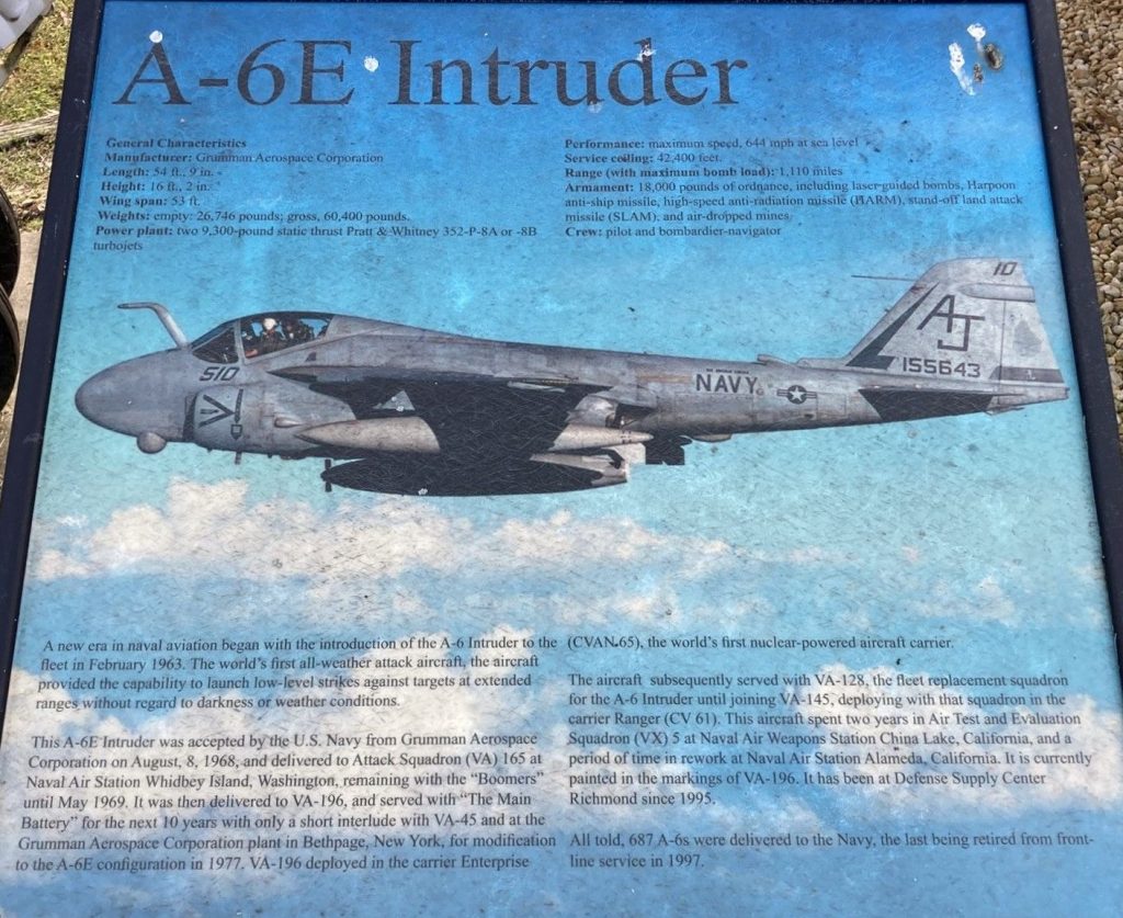 A-6E INTRUDER WAR MEMORIAL PANEL