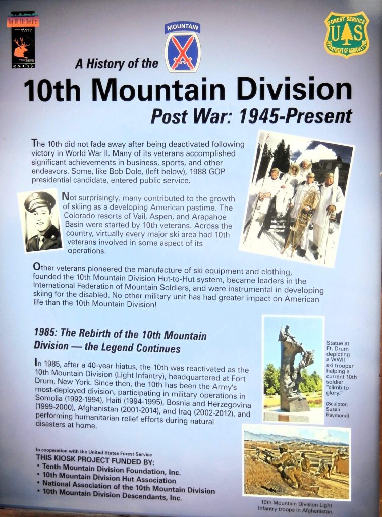 A HISTORY OF THE 10TH MOUNTAIN DIVISION MEMORIAL PANEL