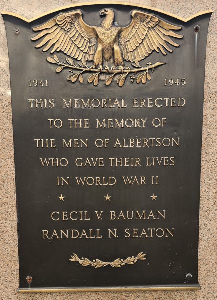 ALBERTSON WORLD WAR II VETERANS MEMORIAL PLAQUE A