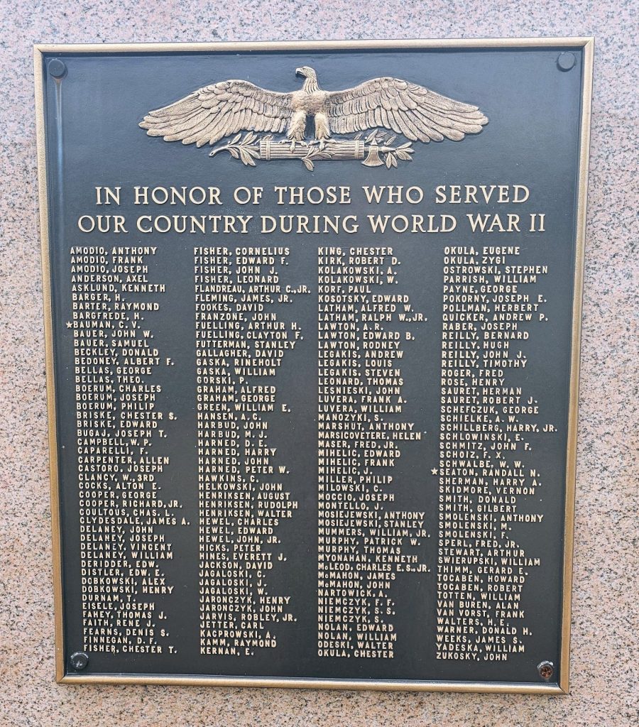 ALBERTSON WORLD WAR II VETERANS MEMORIAL PLAQUE B
