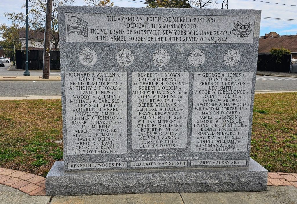 AMERICAN LEGION JOE MURPHY POST 1957 VETERANS MEMORIAL FRONT