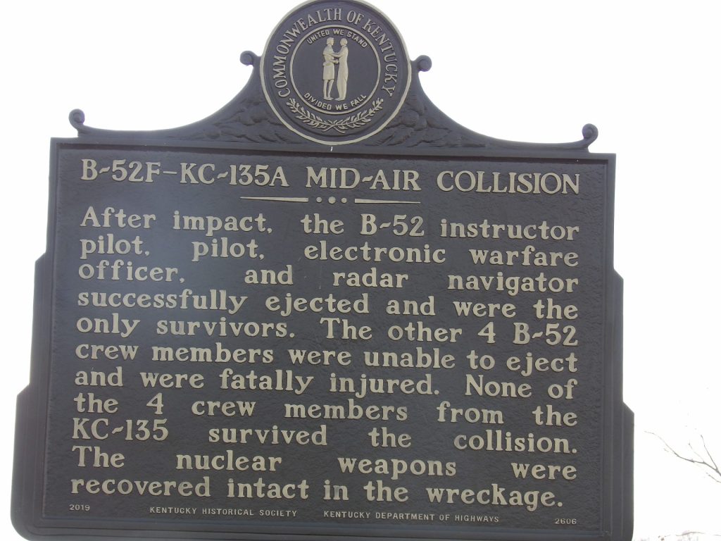 B-52F-KC-135A MID-AIR COLLISION MEMORIAL MARKER BACK