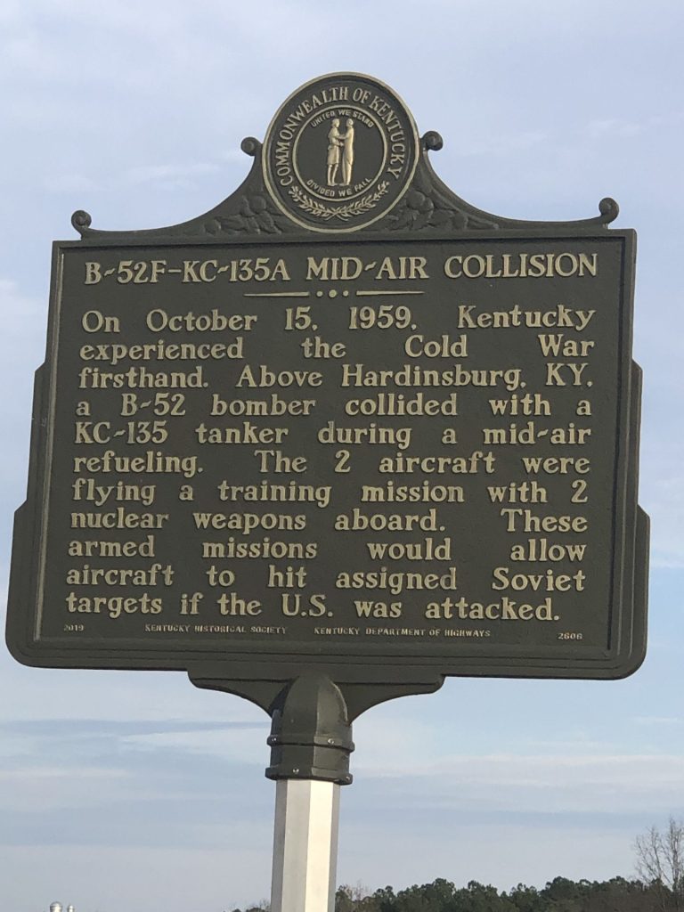 B-52F-KC-135A MID-AIR COLLISION MEMORIAL MARKER FRONT
