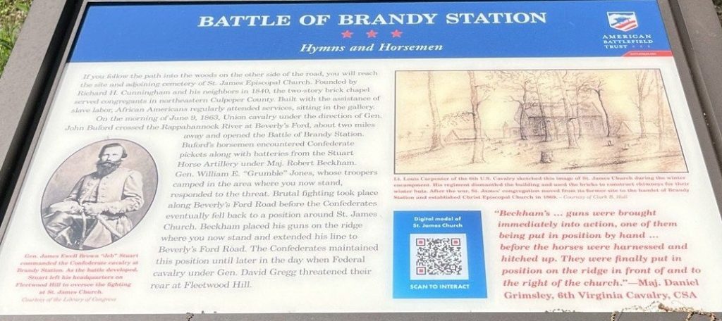 BATTLE OF BRANDY STATION HYMNS AND HORSEMEN WAR MEMORIAL PANEL
