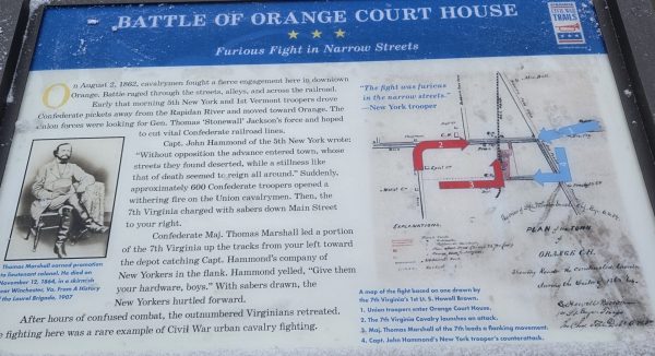 BATTLE OF ORANGE COURT HOUSE WAR MEMORIAL PANEL