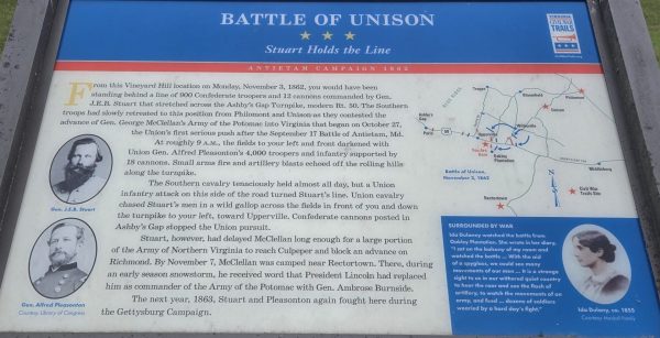 BATTLE OF UNISON STUART HOLDS THE LINE WAR MEMORIAL PANEL