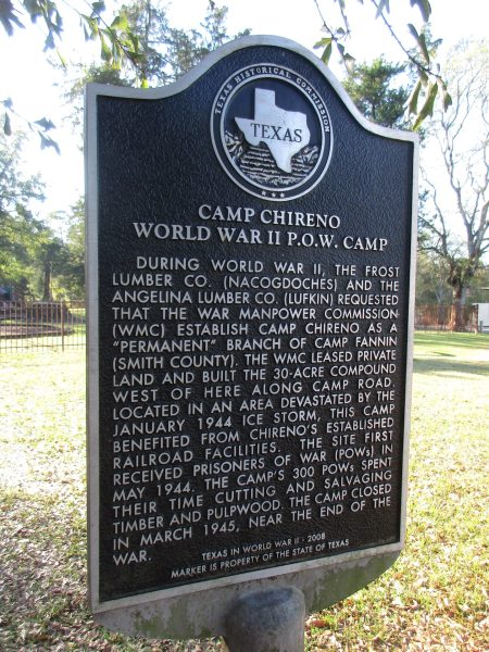 CAMP CHIRENO, WORLD WAR II P.O.W. CAMP MEMORIAL MARKER