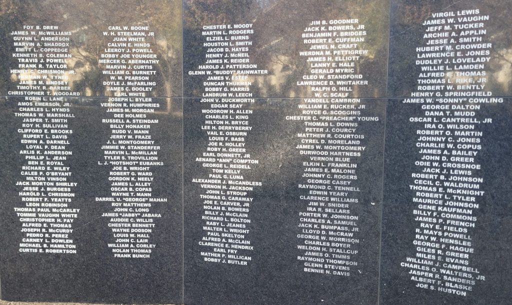 CORPORAL RD FOSTER VETERANS MEMORIAL HONOR ROLL STONE A