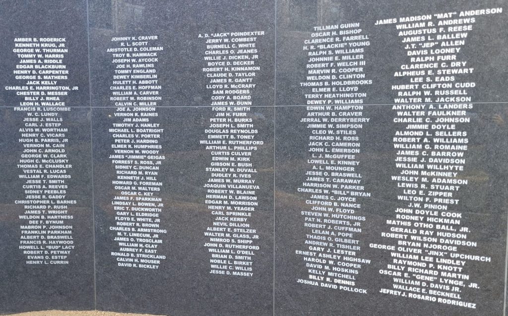 CORPORAL RD FOATER VETERANS MEMORIAL HONOR ROLL STONE B