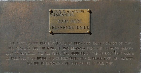 DEDICATED TO THE USS GRAYLING (SS 209) WAR MEMORIAL PLAQUE E