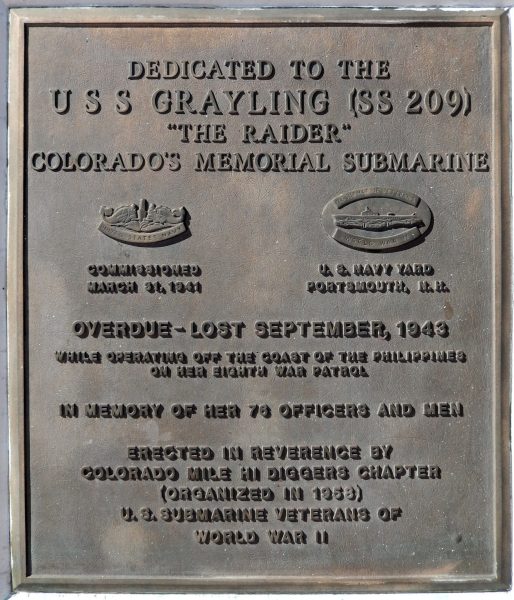 DEDICTATED TO THE USS GRAYLING (SS 209) WAR MEMORIAL PLAQUE A