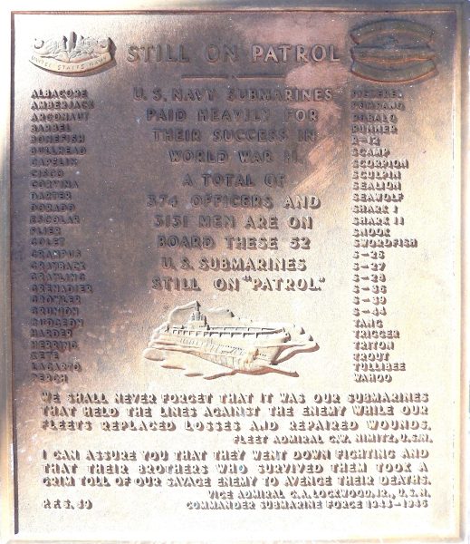 DEDICATED TO THE USS GRAYLING (SS 209) WAR MEMORIAL PLAQUE C