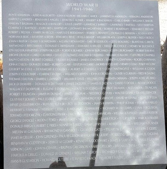 DUPAGE COUNTY VETERANS MEMORIAL STONE C