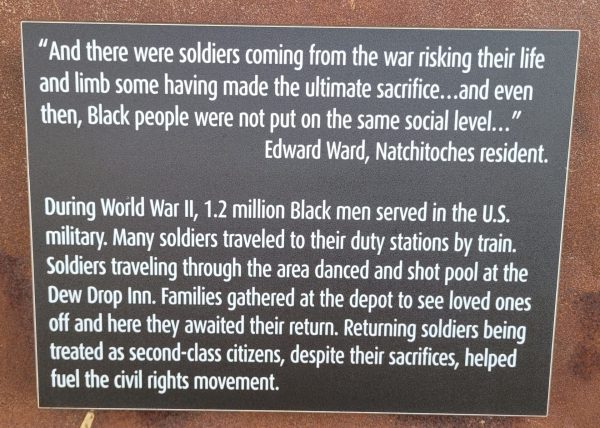 DURING WORLD WAR II, 1.2 MILLION BLACK MEN SERVED IN THE U.S. MILITARY MEMORIAL PLAQUE