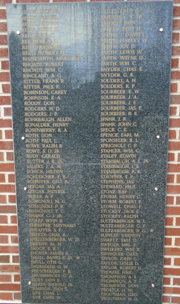 EAST PENNSBORO HONOR ROLL MEMORIAL PLAQUE E