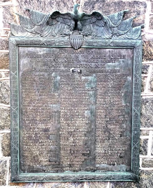 EAST WILLISTON WORLD WAR II MEMORIAL PLAQUE